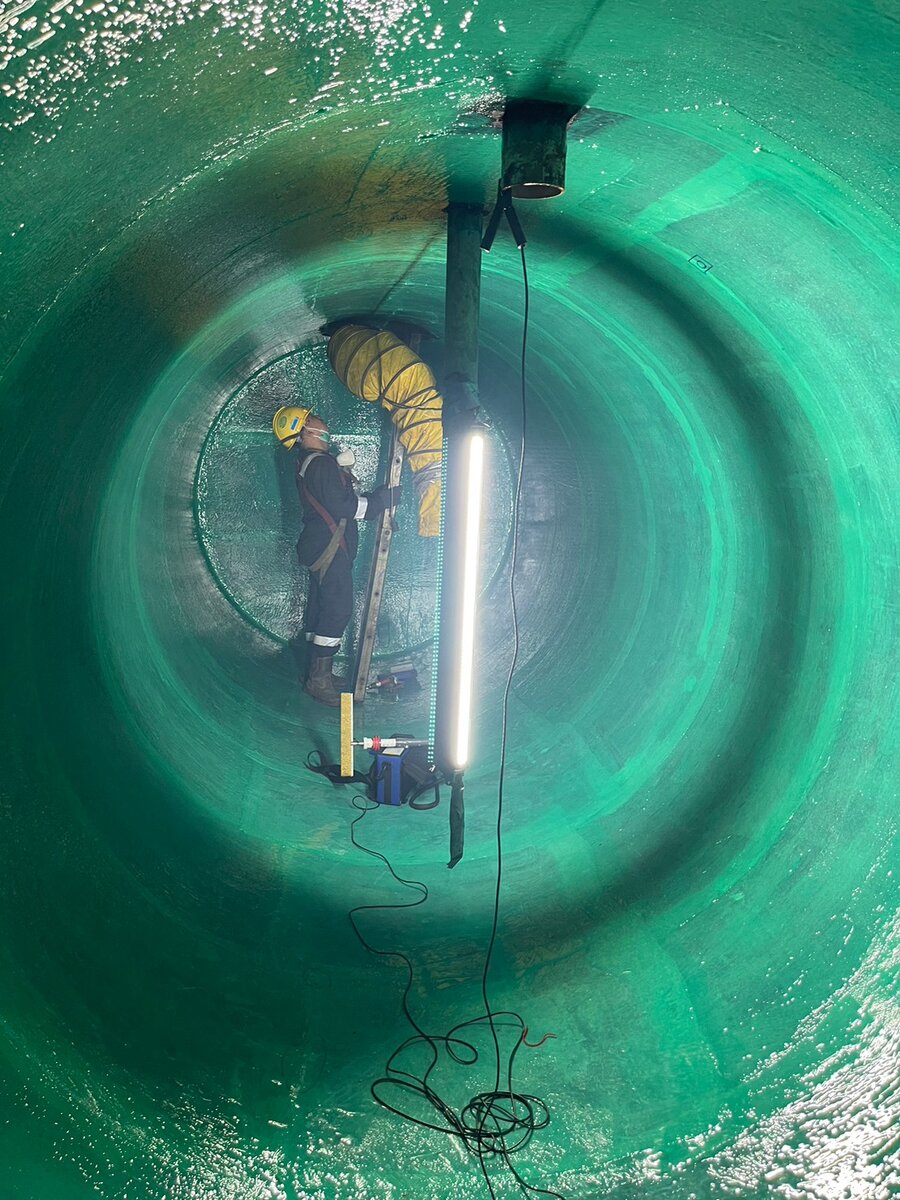 ไฟส่องสว่างชนิดปลอดภัยและระบบระบายอากาศภายในถัง